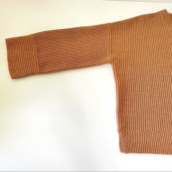 NEW Madewell (Re)sourced Cashmere Ribbed Henley Sweater Honey Chestnut Large - Picture 14 of 16